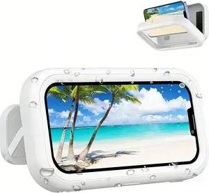 Waterproof Shower Phone Holder Mount 480° Rotation - Universal Phone Holder for Shower, HD Touch, Strong Adhesive Suction, Suitable for Bathroom, Kitchen, Mirror Wall