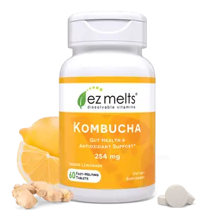 EZ Melts - Fast-Melting Sugar-Free Kombucha Tablets, Gut Health Supplements for Men & Women