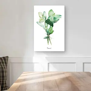 Begin Home Decor C1MP12181XKNVX 12 x 18 in. Tied Up Basil Leaves Bundle Wall Art - Green Metal Print