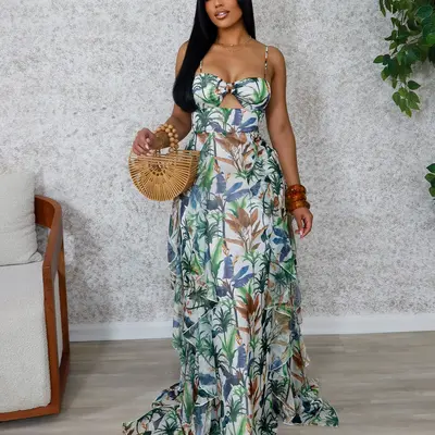 cos halterneck a line maxi dress COS Printed Halterneck Maxi Dress in Blue