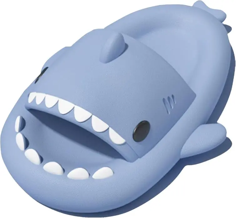 Shark Slides Thick Platform EVA Slippers Thick Sole EVA Non-Slip Summer Sandals Lightweight Quick-Dry Shower & Beach Slippers Footwear