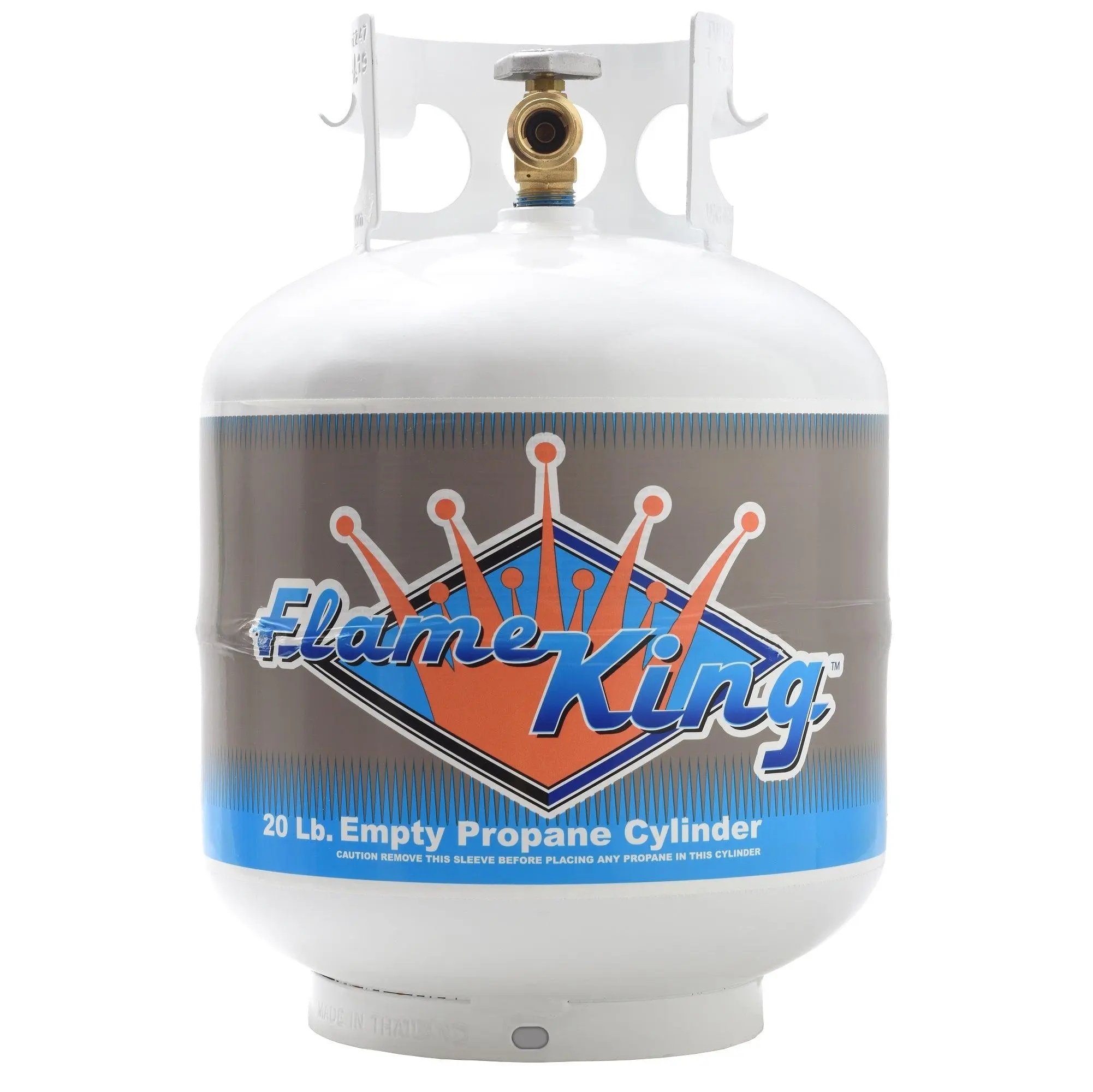 Flame King 20LB EMPTY Steel Propane Tank LP Cylinder with Type 1 Overflow Protection Device Valve for Grills and BBQs
