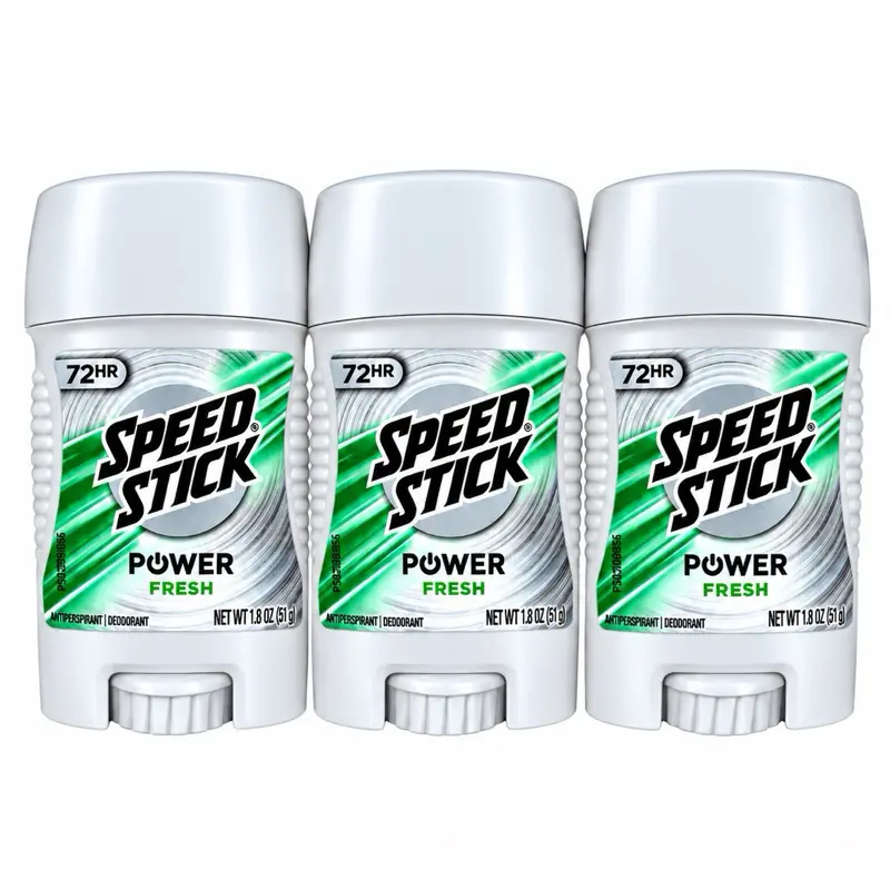 Speed Stick Aluminum-Free Deodorant for Men, Power Fresh Scent, 1.8 oz (Pack of 3) – 24HR Odor Protection