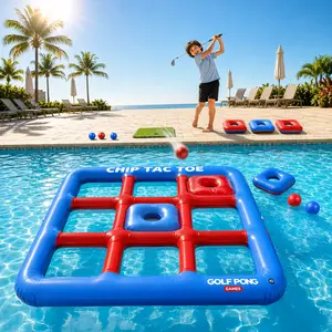 Chip Tac Toe - Floating Golf Pool Toys for Adults and Teens, Outdoor Toys for Pool Parties and Beach Days, Yard Games for Backyard Fun and Summer Gatherings