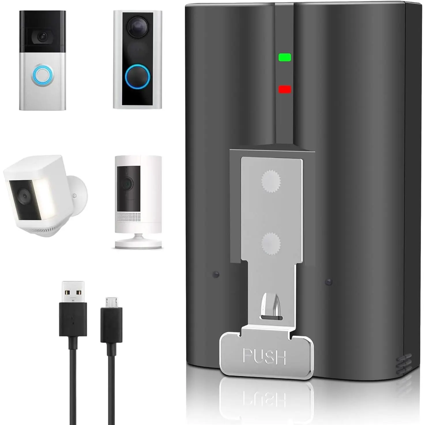 New V4 Battery for Ring-Doorbell-Camera 2/3/4/3+/3plus, Stick-Up Cam (2nd & 3rd Gen), Peephole/Spotlight Camera/Spotlight Cam Solar/Camera Indoor Outdoor 3.65V 6040mAh springtok