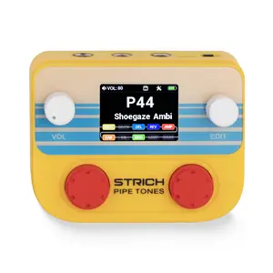 STRICH Pipe Tones Pocket Multi-Effects Processor for Guitar and Bass with 10 Effect Modules 125 Effects 40s Looper 100 Drum Patterns USB Audio Interface Wireless Control (Orange)