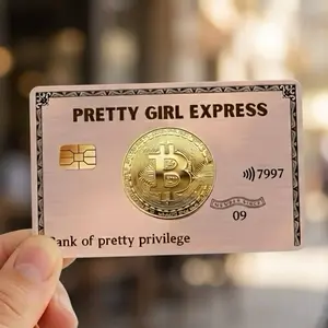 Pretty Girl Express Debit Card Skin Sticker 2 Pack Pink Vinyl Cover