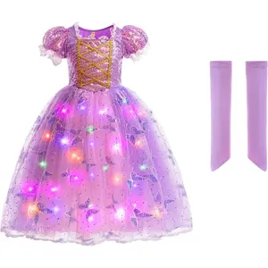 Lingway Toys Girls Princess Dress Up Costume:Rapunzel Dress For Girls,Light Up Halloween Snow Queen Princess Dress