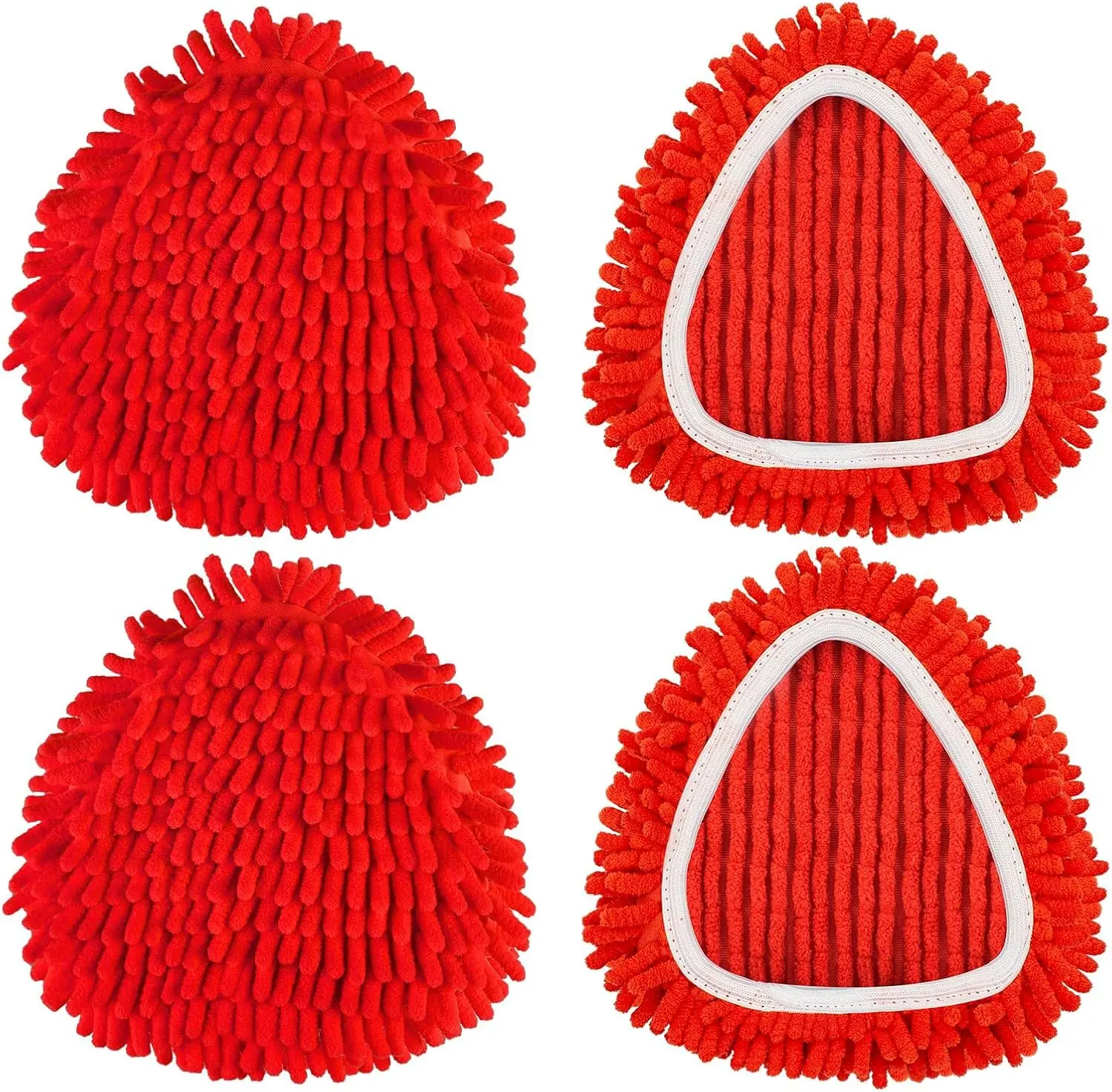 Mop Replace Head for O Cedar, Spin Mop Heads Replacements for Ocedar Easywring 1 Tank Spin Mop, Chenille Duster for Ocedar Mop Include 4 Pack Red Microfiber Chenille Mop Pad for Ocedar Spin Mop