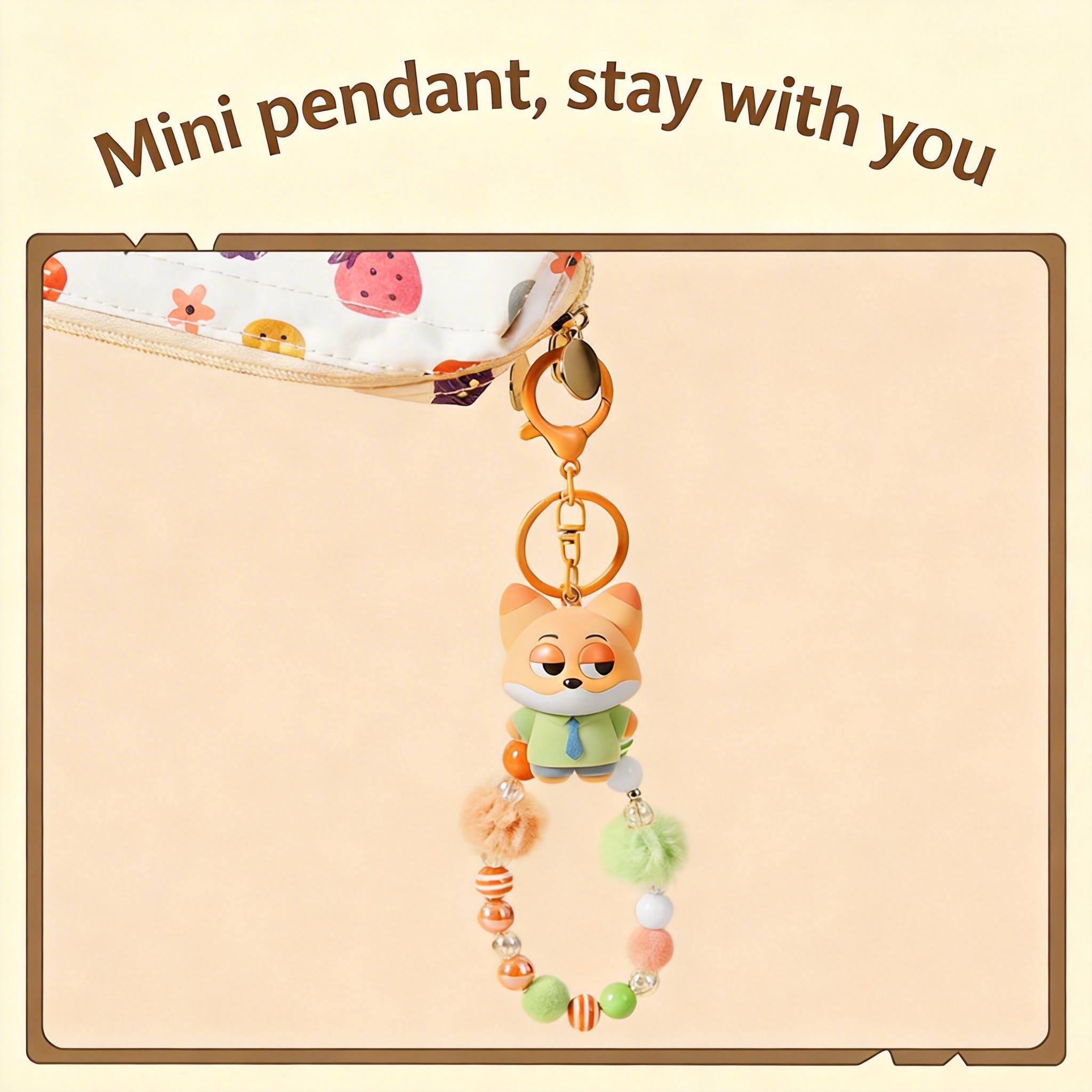 Zootopia Nick & Judy Fluffy Plush Keychain  Cute Bag Charm Pendant for Bags & Keys, BagAccessories, CuteKeychain