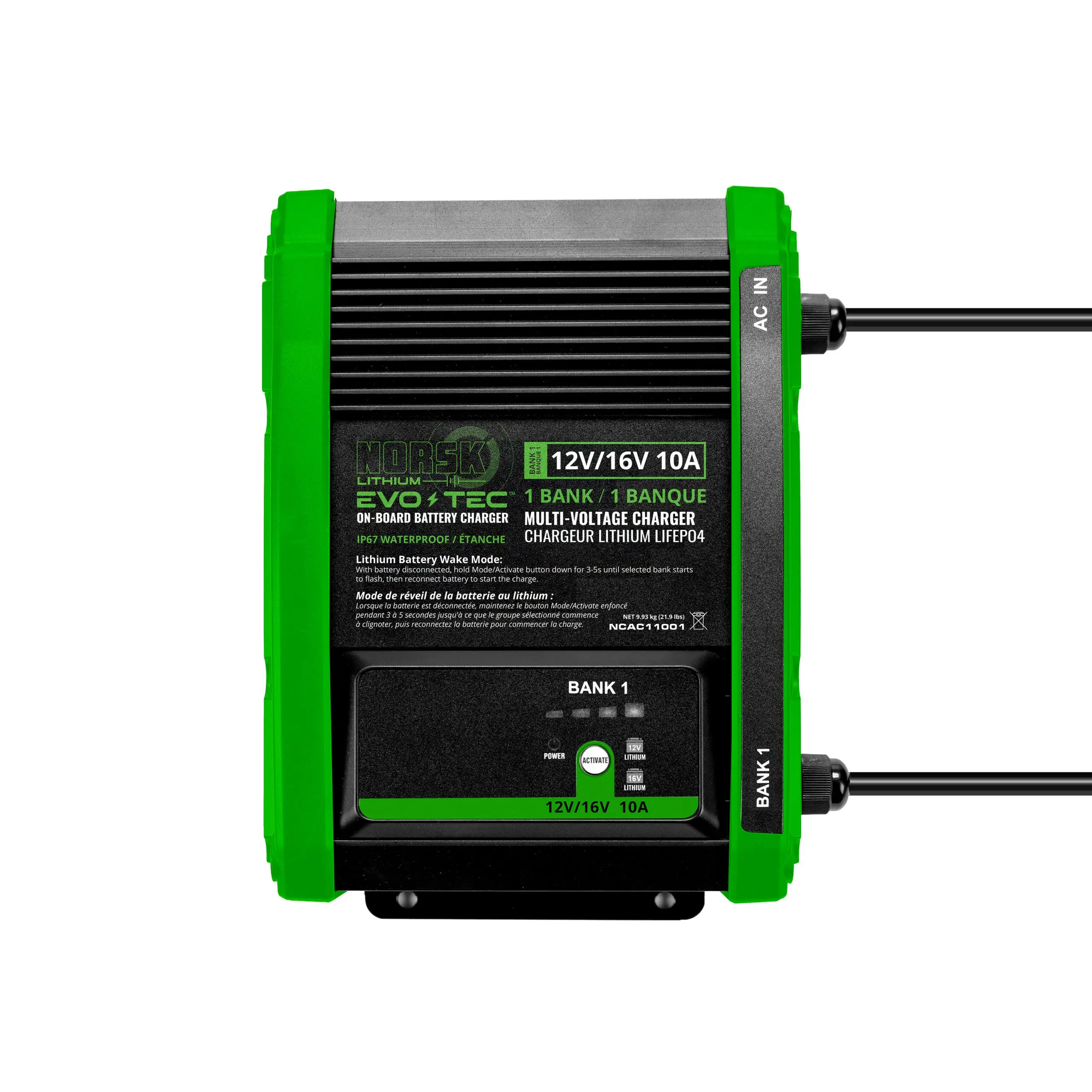 EVO-TEC™ 12V/16V 10A – 1 Bank Selectable On-Board Charger