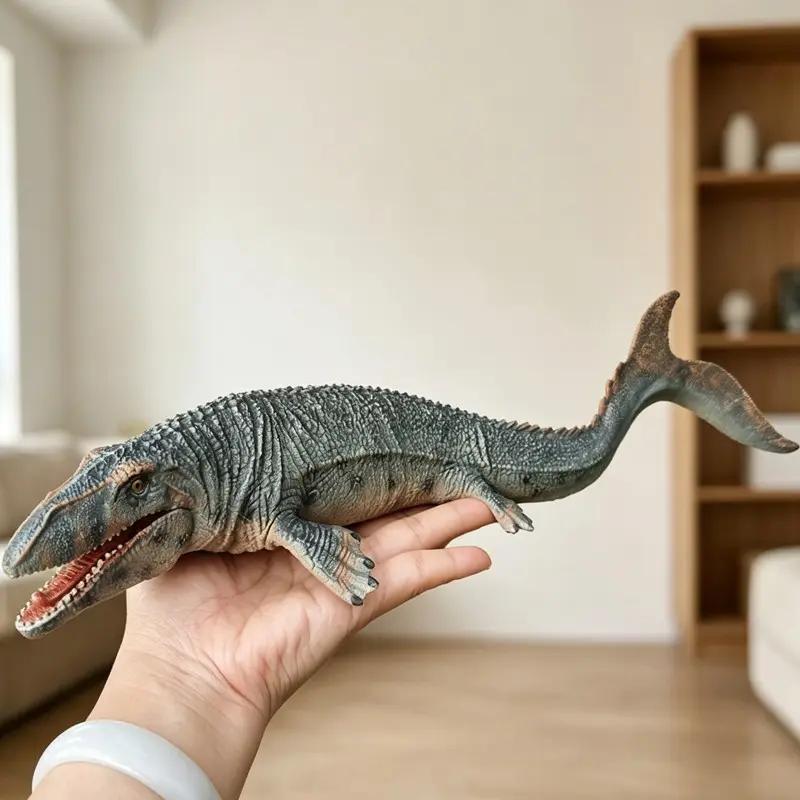 Movable Jaw Prehistoric Marine Reptile Model Ornament - Prognathodon, Mosasaurus & Megalodon Shark Statue, Decorative Ornaments, Home Decor for Living Room & Bedroom, Holiday Gifts for Easter, Christmas, New Year and Birthdays