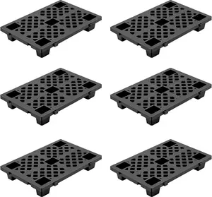 Heavy Duty Stackable Plastic Pallets – Ventilated Interlinked Grid, 2200lbs Capacity, Waterproof & Damp-Proof, Easy to Clean, Forklift Compatible, for Warehouse, Garage, Basement