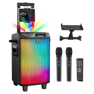 TONOR K20 Wireless Karaoke Machine, Portable Bluetooth PA System with Dual Wireless Microphones & Disco Ball for Home Karaoke, Party, Church, Class