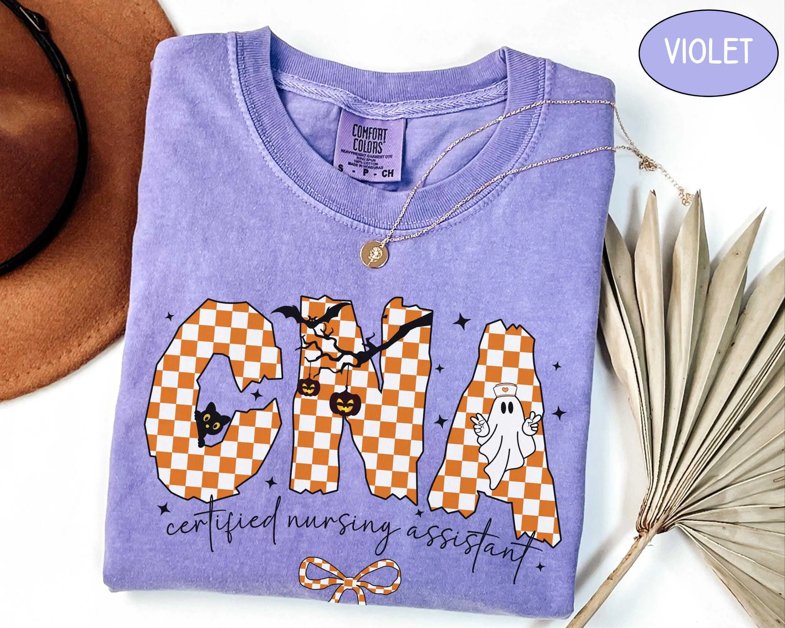 CNA Halloween Shirt, Cute Certified Nursing Assistant Tshirt, Spooky CNA Nurse t-shirt, Fall CNA Squad Tee, Gifts For Cna Student Apparel Cotton Fabric