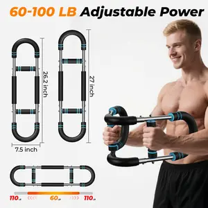 HTM Twister Arm Trainer - Adjustable Chest Exerciser with Training Poster for Strength & Toning, Perfect for Home Workouts & Fitness Enthusiasts