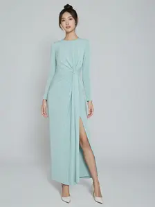 long draped dress