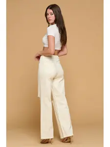 Hazel - High Waisted Stretchy Wide Leg Color Jeans S M L XL 2X - Lover Brand Fashion Bottom Comfort Denim Casual Fit