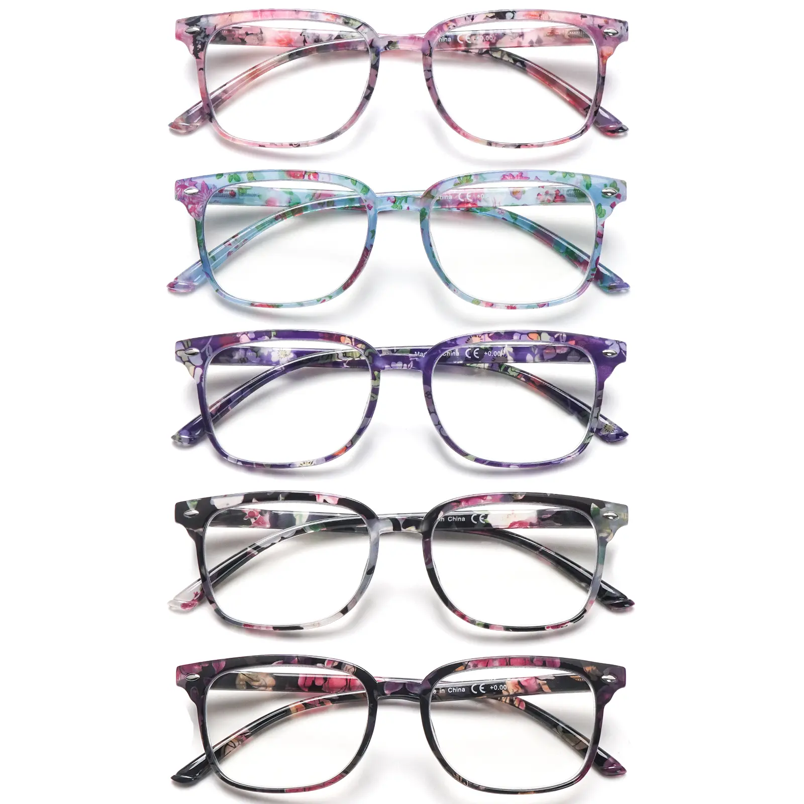 Women's 5-Pack Adjustable Blue Light Blocking Reading Eyewear, Computer Readers with Spring Hinge (Multicolor-6)