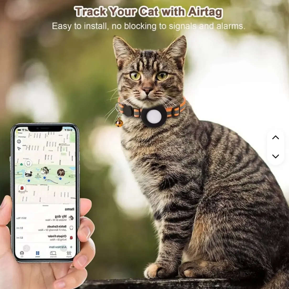 GPS Tracker Collar for Cats with Adjustable Breakaway Bell