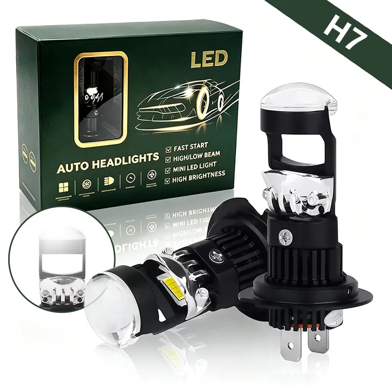 OKCKMK 2-pack LED car headlight bulbs, automotive lighting LED headlights — H7/H11/9005/HB3/9006/HB4, combined day/night light, built-in lens, ultra-high brightness enhancement, CANBUS compatible, plug-and-play