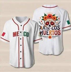 Dia De Muertos Baseball Jersey Day Of The Death, Baseball Jersey Unisex