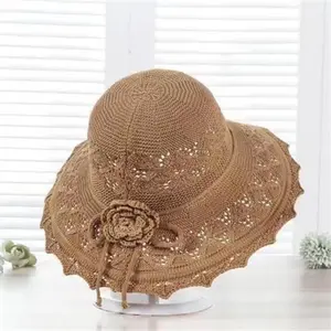 Foldable Beach Sun Hat for Women, Wide Brim UV Protection Summer Hat, Lightweight Packable Travel Hat, Breathable Sun Shade for Vacation, Seaside & Outdoor Wear,summervibes