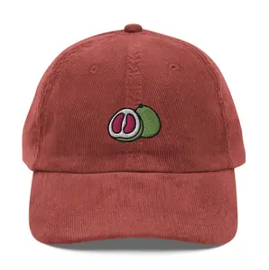 Citrus Vibes: Pomelo Embroidered Corduroy Baseball Cap