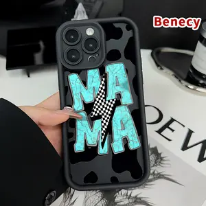 TPU Phone Case for iPhone 17 Pro Max 17 Air Cow Skin Mama Pattern Drop Protection Shockproof Soft Silicone Smartphone Cover Casing