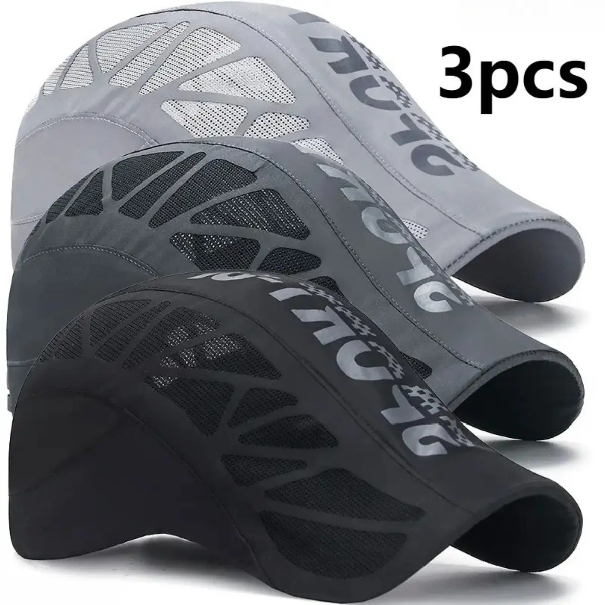 Men's 3-Pack Solid Breathable Mesh Quick-Dry Sports & Outdoor Hats - Lightweight, Sun-Protective for Running, Fishing (Bag Accessory), One Size, Adjustable tiktokshopbacktoschool