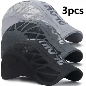 Men's 3-Pack Summer Baseball Caps - Breathable Mesh, Quick-Dry, Lightweight UV Protection Sun Hats for Running, Hiking, Outdoor Sports Essentials Gift
