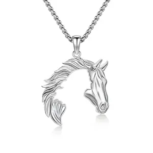 Girl Horse Necklace Jewelry Girl & Horse Pendant Necklace Gifts for Women Men Anniversary Graduation Birthday Christmas Mothers Day Valentine's Day Friendship Daughter 380