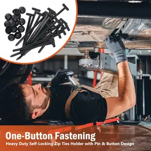 Universal Cable Ties, 30/100pcs,  Nylon Cable Ties with Pin and Button, Versatile Cable Clamps for Automotive Repair and Daily Use