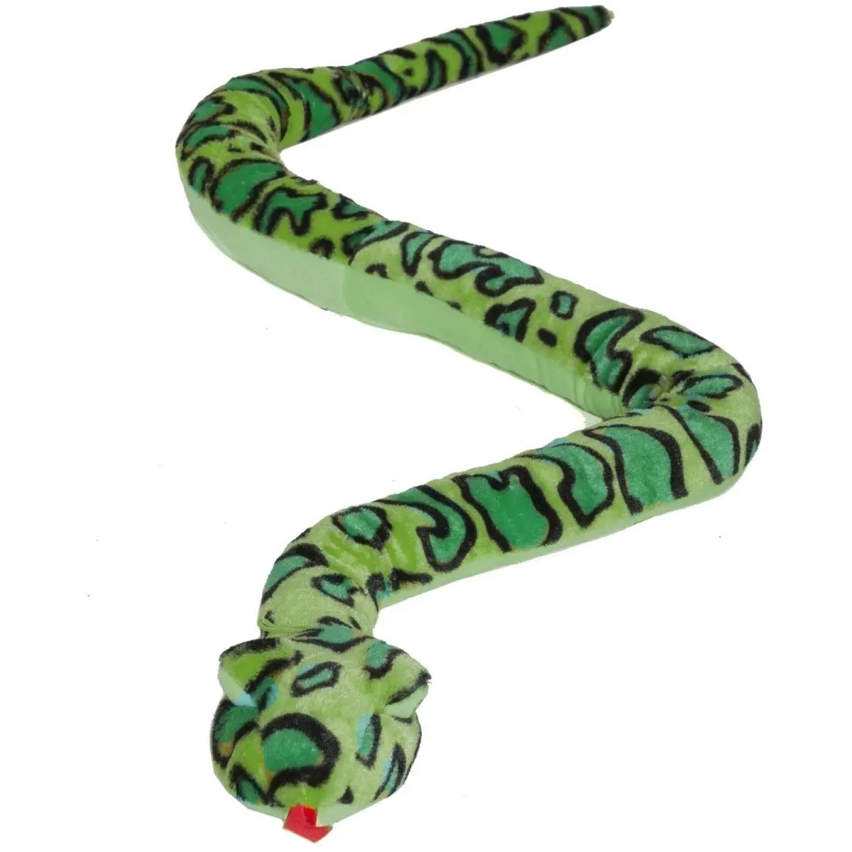 212 MAIN 72 in. Giant Green Soft Plush Snake Cat Toy - Stuffed Animal, Realistic Appearance, Pet Supplies, Home Decoration, Light Up Room Feature