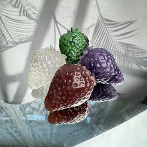 Crystal strawberry. The carved strawberry is very realistic. Looks just like real strawberries