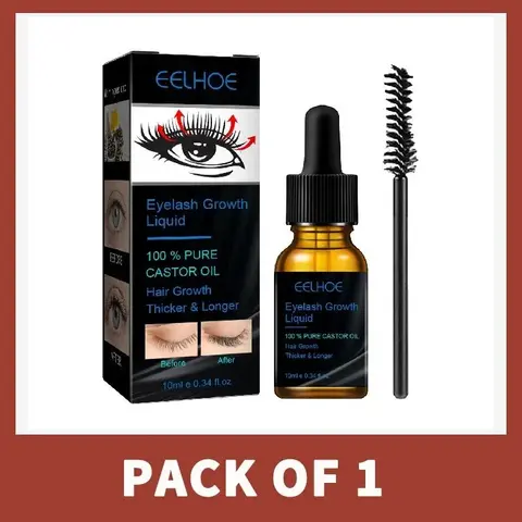 Women's 7-Day Natural Eyelash Lengthening Serum - Liquid Eyebrow Treatment with Damage Repair, Lifting, Transparent Daily Formula, Included Brush, Thickens Lashes, Helps Lashes Look Longer Fuller