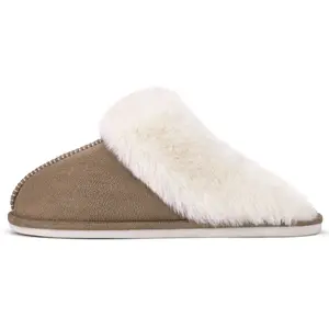 Cozy Women's Fleece-Lined Slip-On Moccasin with Fluffy Detail - Non-Slip Winter Home Slippers on Flat Sole Platform