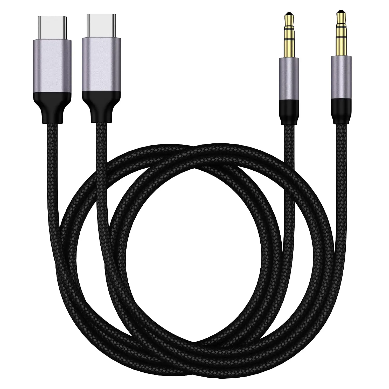 USB C Aux  (2 Pack),Type C Male to 3.5mm Male Jack Adapter,Extension Audio Cord for  Stereo,Speaker,Headphone  Galaxy S21 S20 Ultra S20+ Plus 5G,Note 20/10, Pixel 4/3 XL (3.28ft, Grey), Accessories, Device, Chromebook