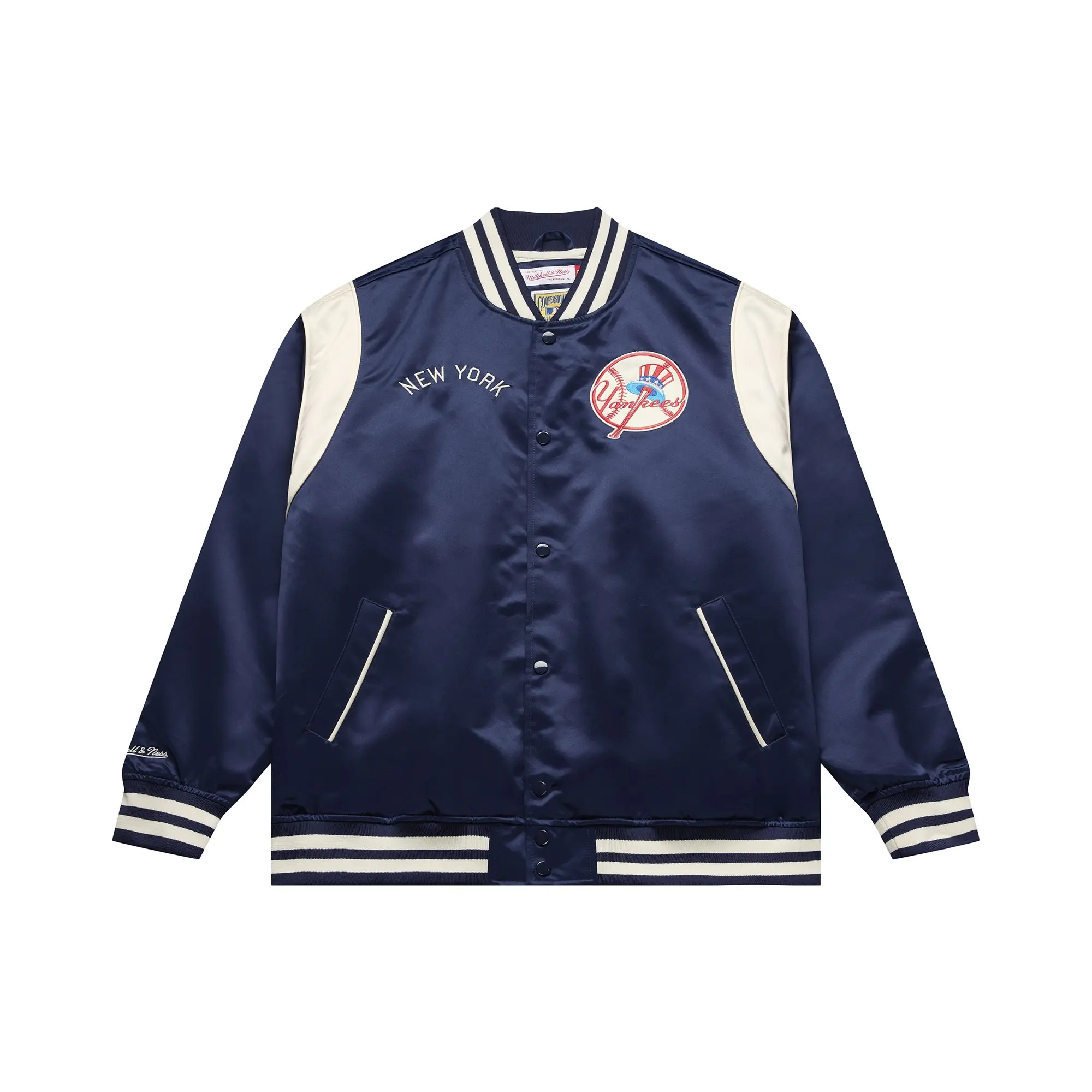 New York Yankees Navy Retro Roots Lightweight Satin Jacket, Mitchell & Ness