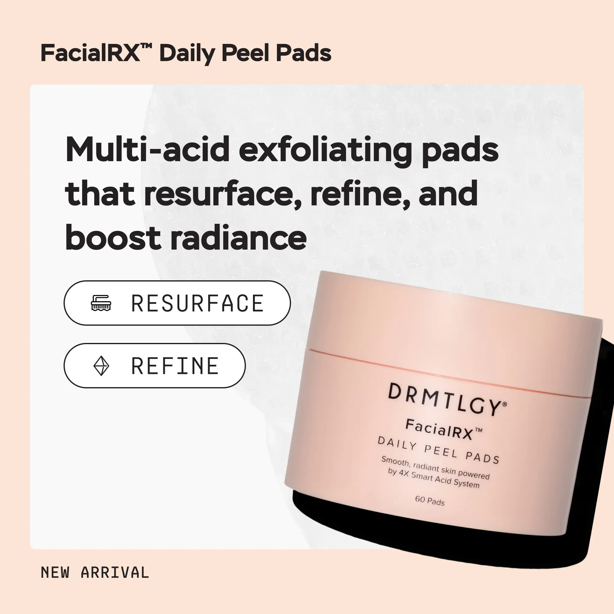 FacialRX Daily Peel Pads with Mandelic, Lactic, Succinic, and Salicylic Acid. Gentle Barrier-Friendly Exfoliating Pads FacialRX Daily Peel Pads with Mandelic, Lactic, Succinic, and Salicylic Acid. Gentle Barrier-Friendly Exfoliating Pads
