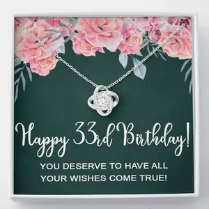 Wife Necklace, Happy 33Rd Birthday Necklace Gifts For Women Wife, 33 Years Old Necklace For Her, trendy jewelry, romantic gift, layered styles, meaningful designs, fashion accessories.
