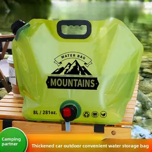Two-Pack, Camping Water Containers, 2 Gallon Foldable Water Bottle with Spout, Reusable BPA-Free Plastic, Outdoor Hiking Emergency Water Bag, Collapsible Water Container, Water Storage Bag
