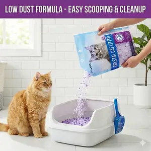 Made4Pets    Lavender Scent | Ultra Absorbent & Dust Free Silica Gel | Long Lasting Odor Control 2-Pack cat litter crystal automatic  litter  box