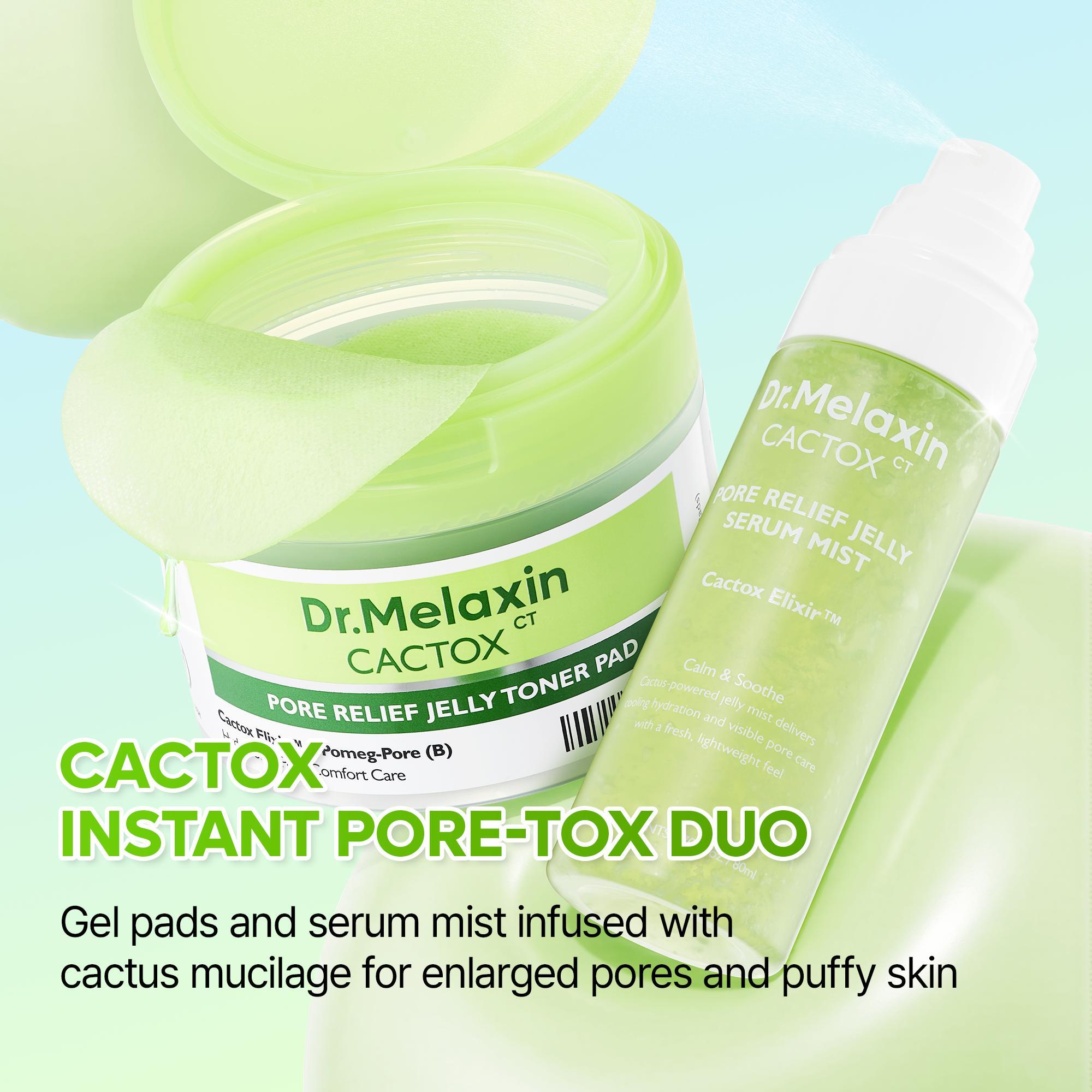 [Dr.Melaxin Official] CACTOX Deep Cleansing & Pore Care 4-Step Set | Cactus Extract & Cooling System for Pore Tightening, Reducing Puffiness, and Skin Repair