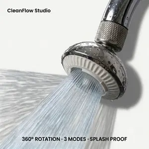 Kitchen Faucet Sprayer Attachment, Anti-Splash 3-Mode Swivel Faucet Extender with Wide Spray Area, 360° Rotating Faucet Aerator, Faucet Head Replacement for Kitchen & Bathroom, 55/64'' Female Thread rotatable aerator extension standard