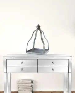 HomeRoots 517594 Flameless Floor Lantern Candle Holder, Gray - One Size - Set of 2