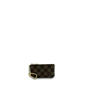 Pre-owned Louis Vuitton Coated Canvas Small Leather Goods Damier Ebene Key Pouch