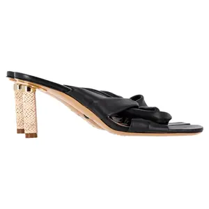 Pre-owned Jacquemus Jacquemus Bellagio Crossover Sandals in Black Leather by Rebag