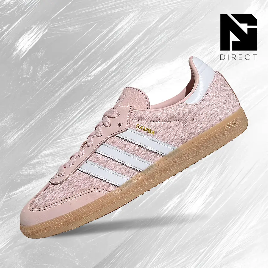 Adidas Samba OG Sandy Pink White Gold (Women's)– Women's Lifestyle Sneakers – Shoes For Woman -Vintage - Autumn & Winter & Spring & Summer-Inspired Running Shoes, Shock-Absorbing Comfort, Gym To Streetwear Casual Wear -Back To School-back to school–IH3977