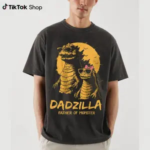 [Father's Day Gift] Girl Dad version Vintage Dadzilla T Shirt, Funny Godzilla Dad Tee, Cute Monster Family Shirt for Fathers and Dads